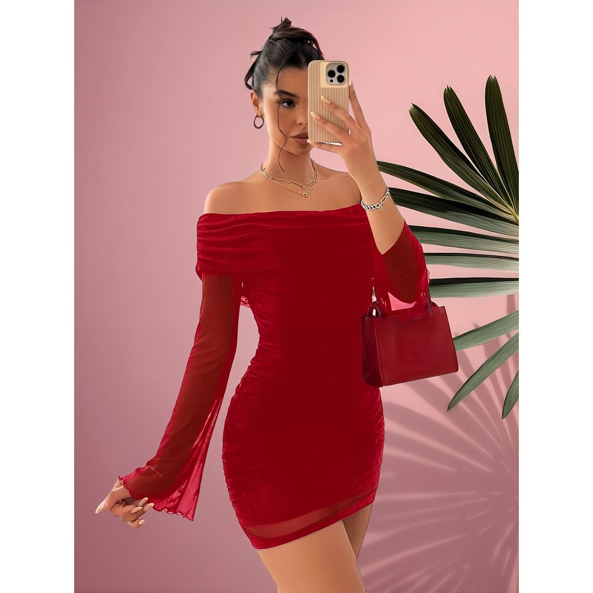 GENERICO - VESTIDO LOLITAS ROJO CON MANGA LATIN