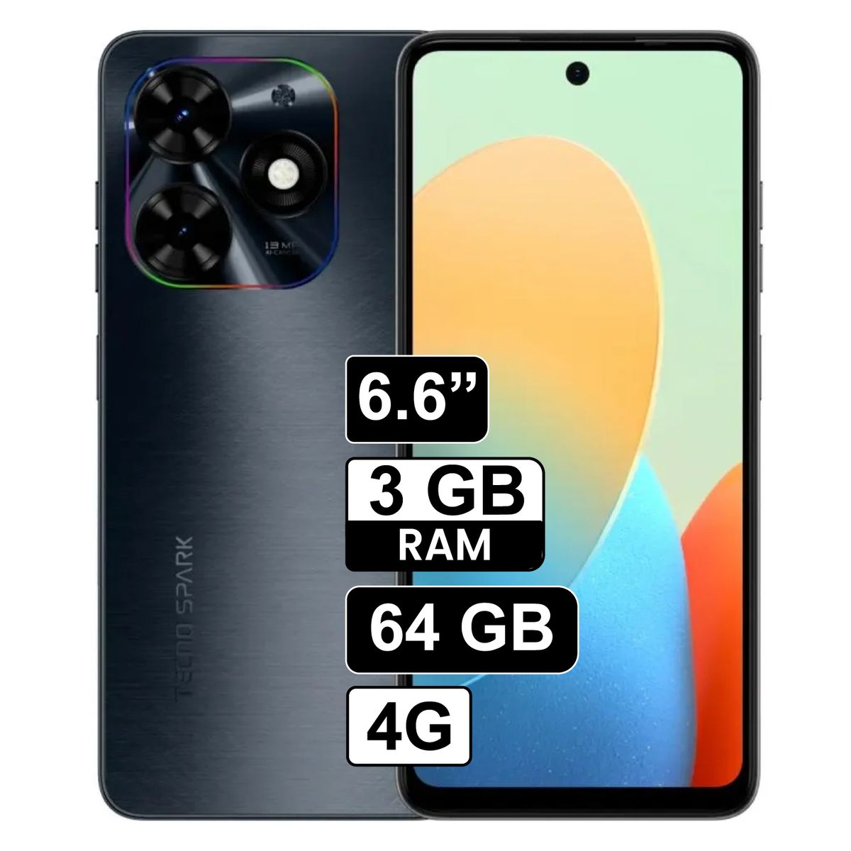 TECNO MOBILE - Celular Tecno Spark GO 2024 64GB, 3GB ram, cámara principal 13MP, frontal 8MP, 6.6” Pulg