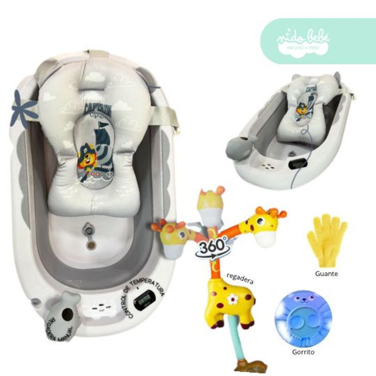 GENERICO - Bañera Plegable de Bebe modelo Aquatic plomo