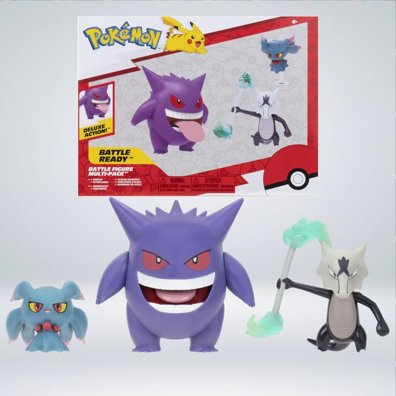 POKEMON - FIGURA BATTLE MASTER GENGAR MISDREAVUS MAROWAK DE ALOLA