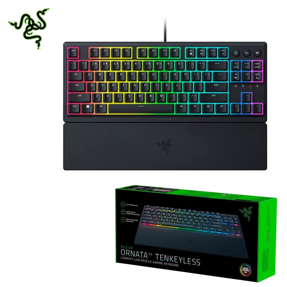 RAZER - TECLADO RAZER ORNATA V3 TENKEYLESS Teclado Gaming con Iluminación RGB