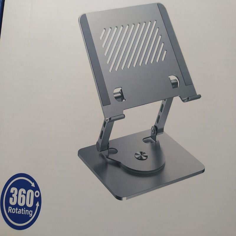 SEISA - Soporte Base Aluminio Para Laptop - Giratorio 360 Plegable ajustable