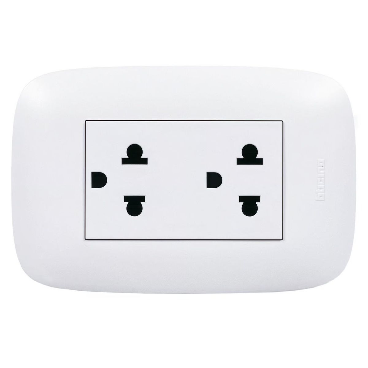 GENERICO - Tomacorriente doble 2 polos + Tierra  16A/250V AP1222 Bticino
