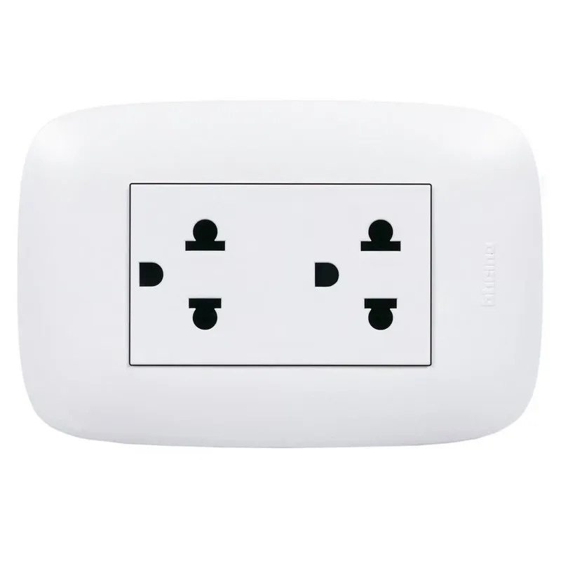 GENERICO - Tomacorriente doble 2 polos + Tierra  16A/250V AP1222 Bticino