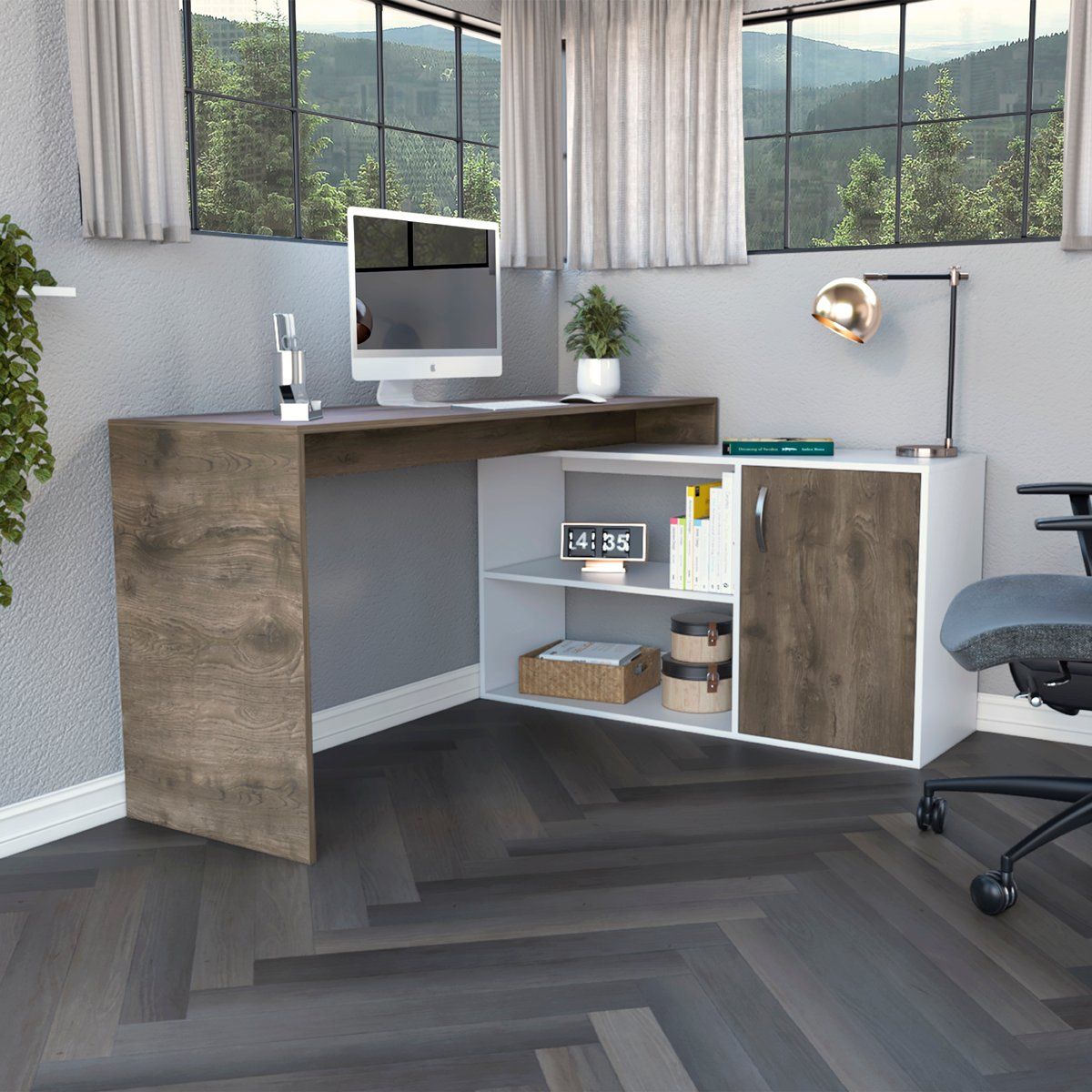 GENERICO - Escritorio Dubai  Bellota-Blanco - Envío Armado y Melamina 18mm