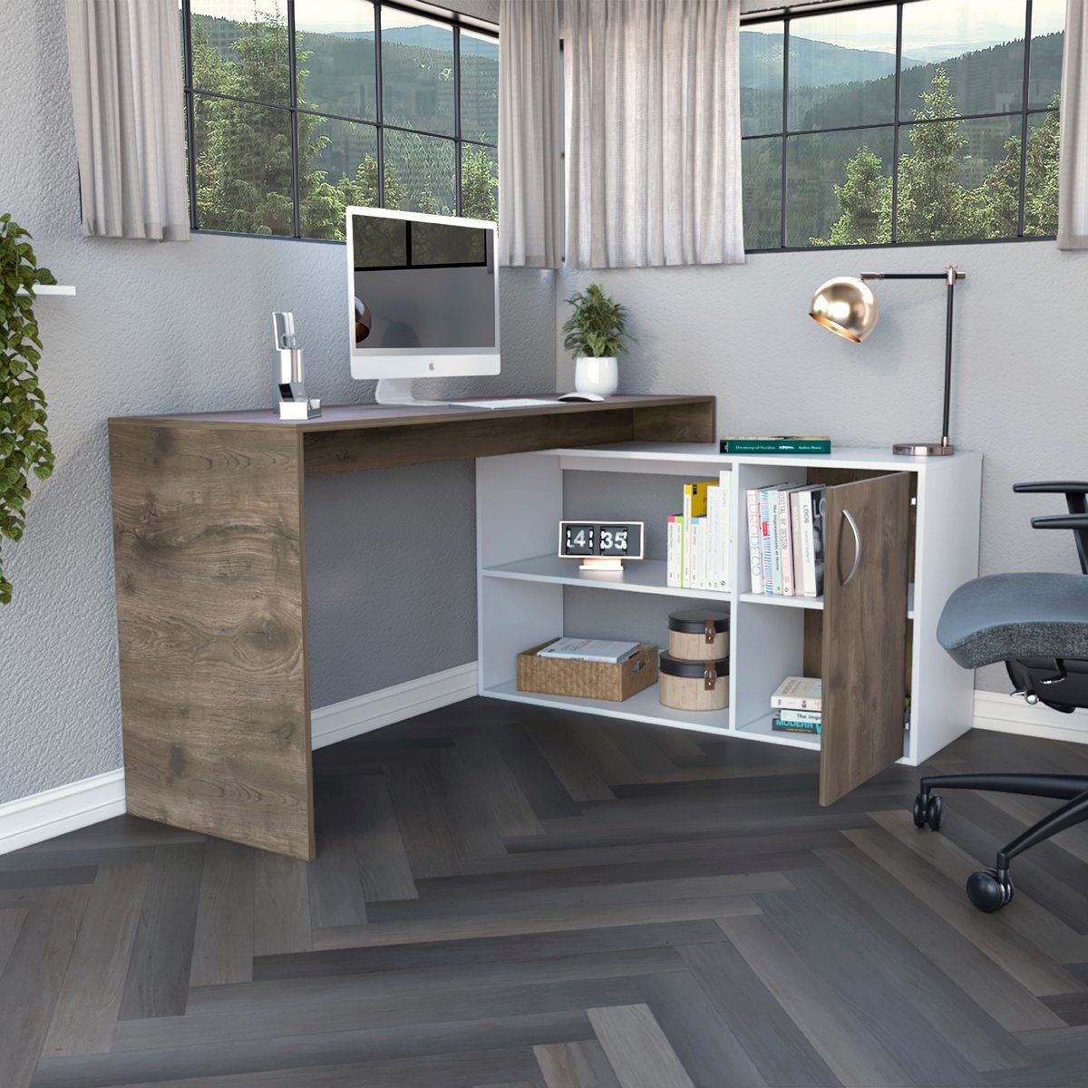 GENERICO - Escritorio Dubai  Bellota-Blanco - Envío Armado y Melamina 18mm