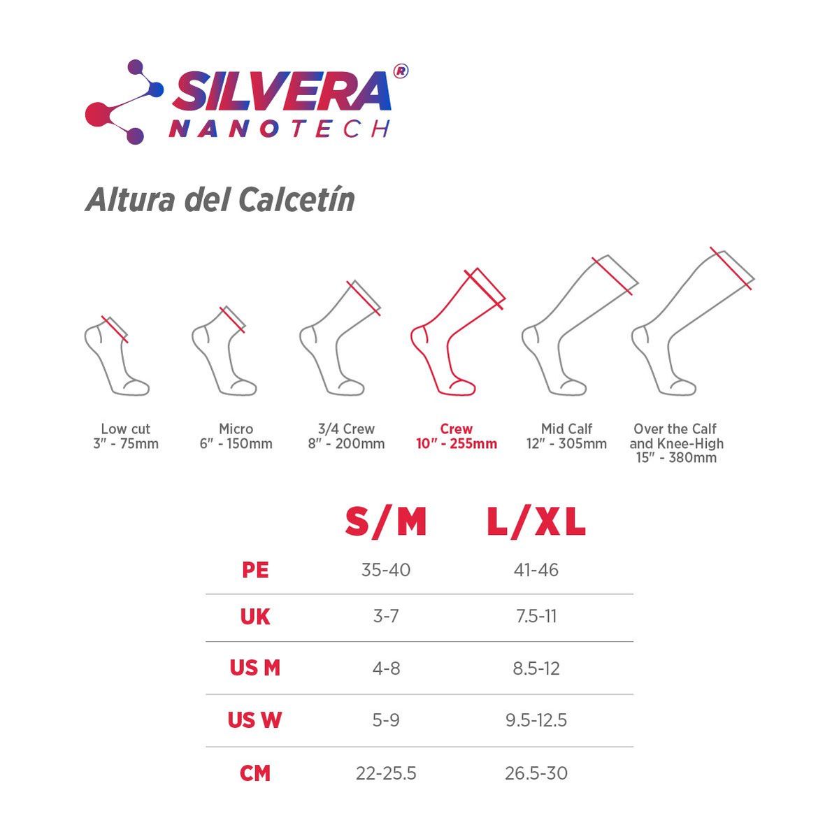 SILVERA NANOTECH - Medias running deportivas de compresión ciclismo trail gym tenis padel