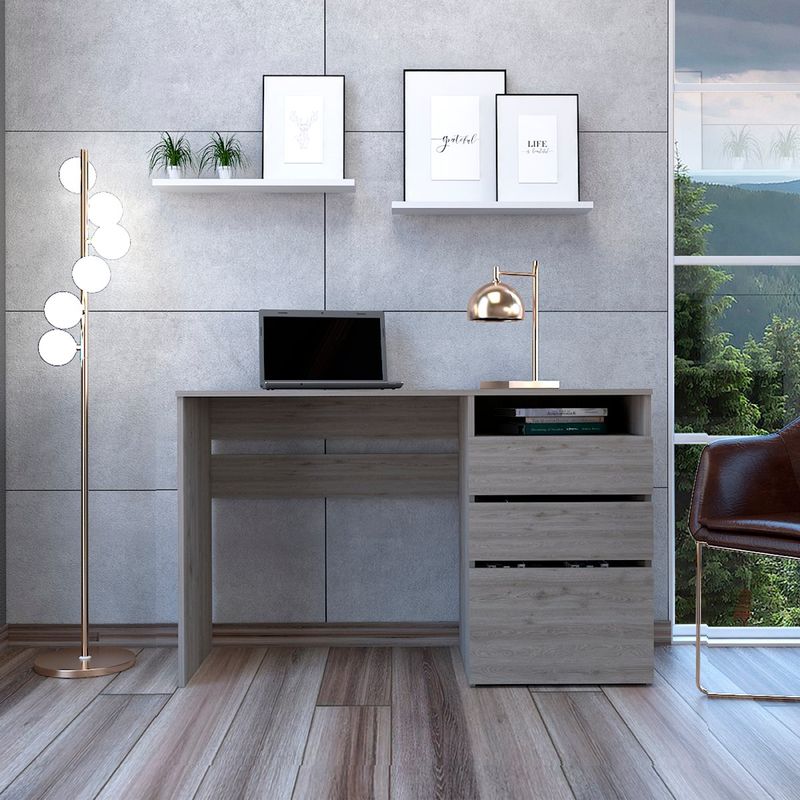 GENERICO - Escritorio Bogotá  Ceniza - Envío Armado y Melamina 18mm