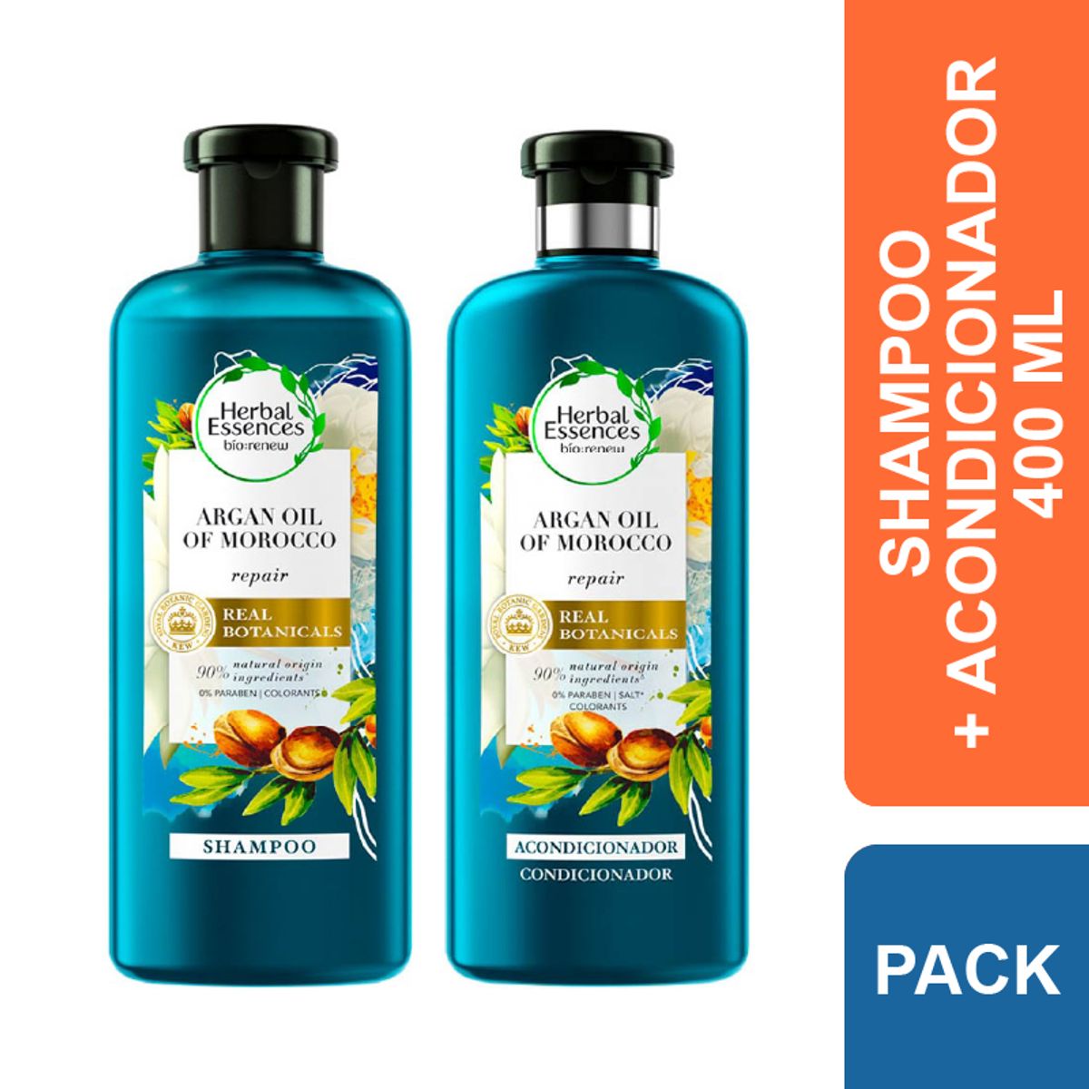 HERBAL ESSENCES - Shampoo + Acondicionador Herbal Essences Argan Oil of Morocco 400 ml
