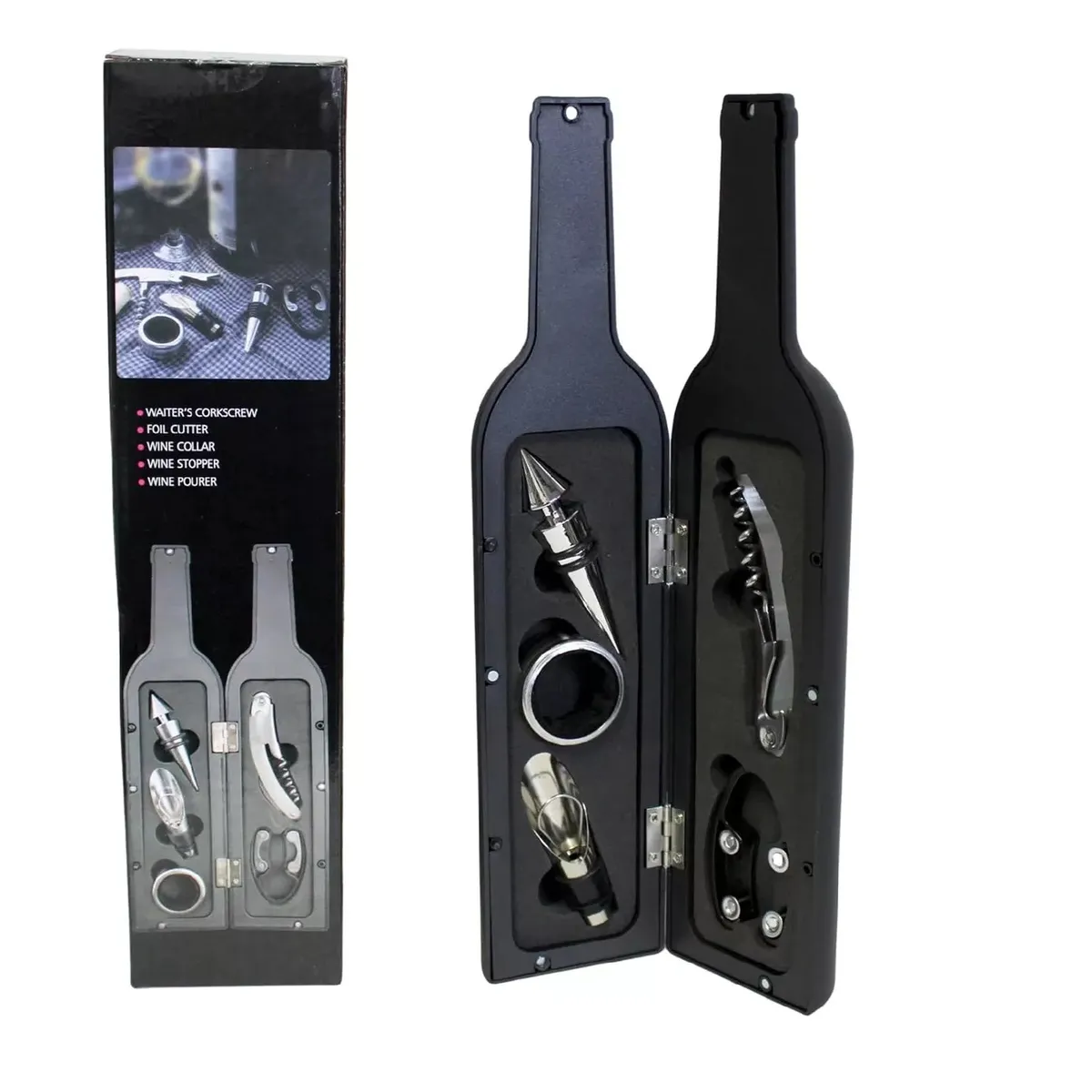 GENERICO - Sacacorchos De Vino En Forma De Botella Y Juego De Accesorio