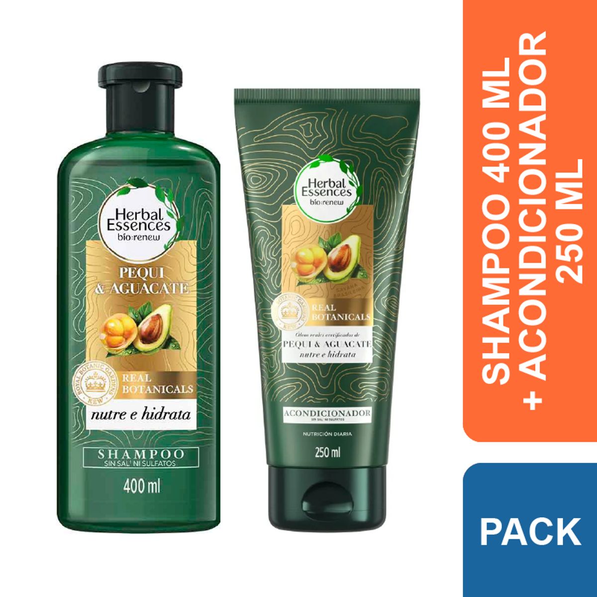 HERBAL ESSENCES - Shampoo + Acondicionador Herbal Essences Pequi & Aguacate