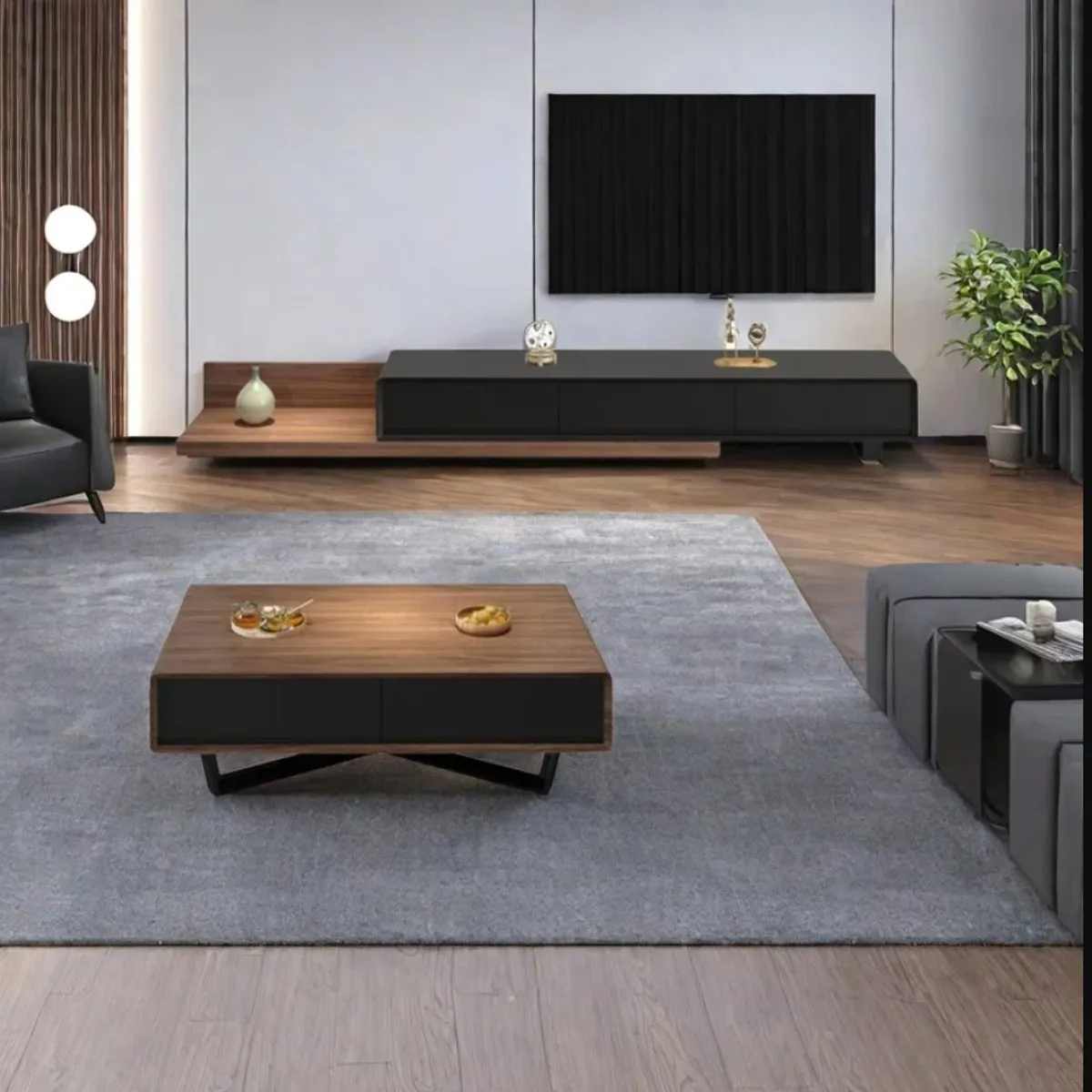 VENTITAS HOME - COMBO Mesa de TV + Mesa de Centro Nastya