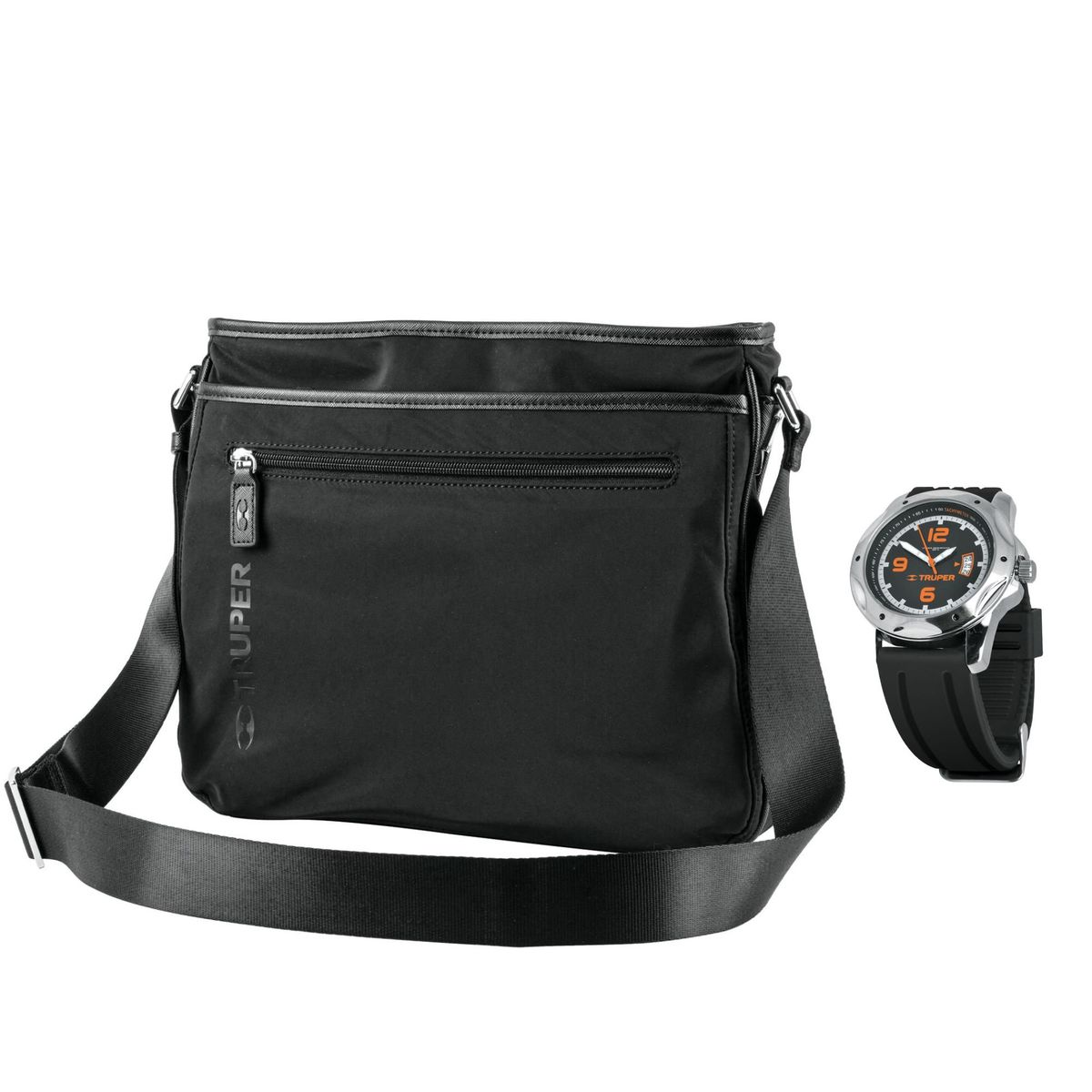 TRUPER - Bolso, morral ejecutivo 6 compartimentos + Reloj para caballero Truper