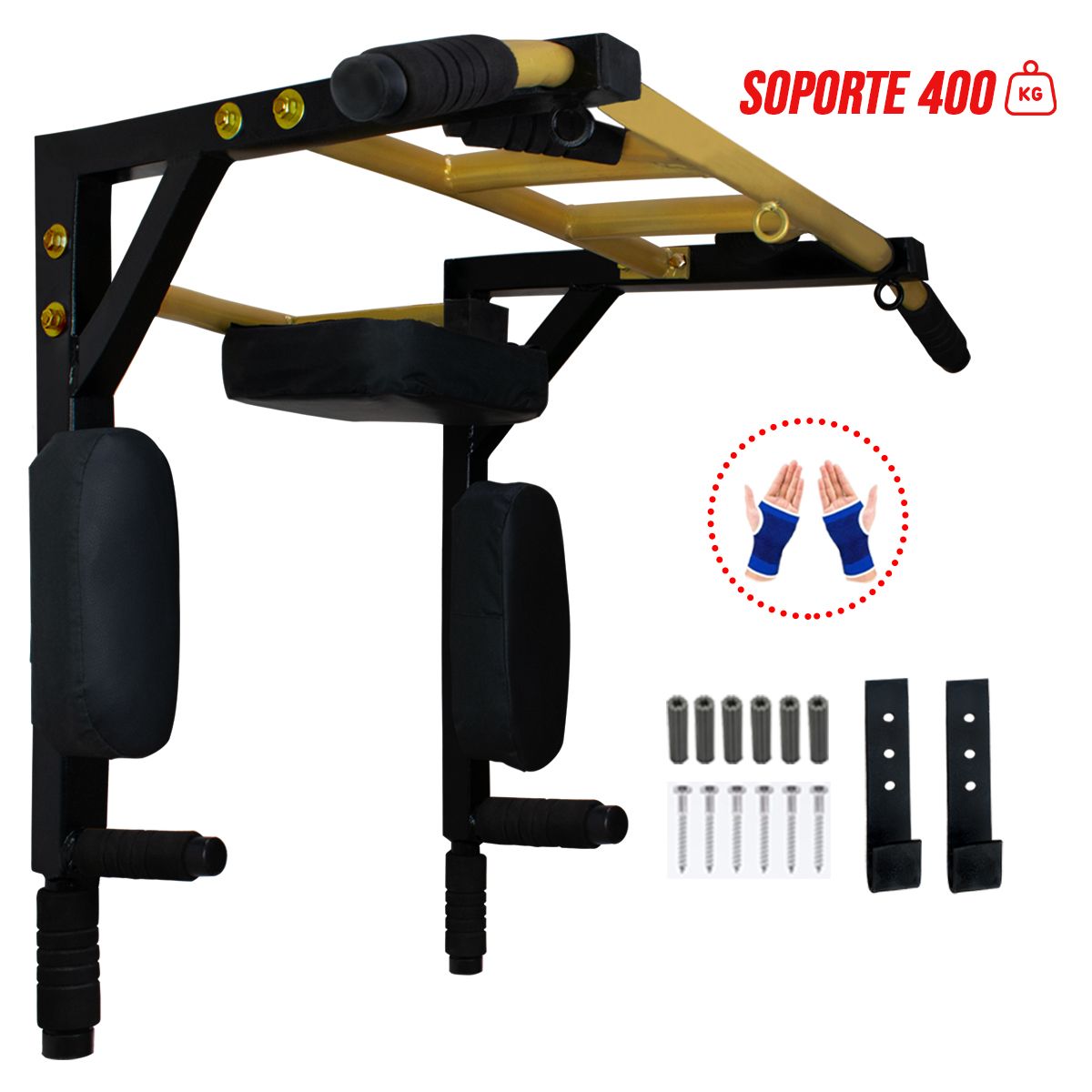 GENERICO - Barra Multifuncional 30 en 1 Sistema Multigrip + Guantes