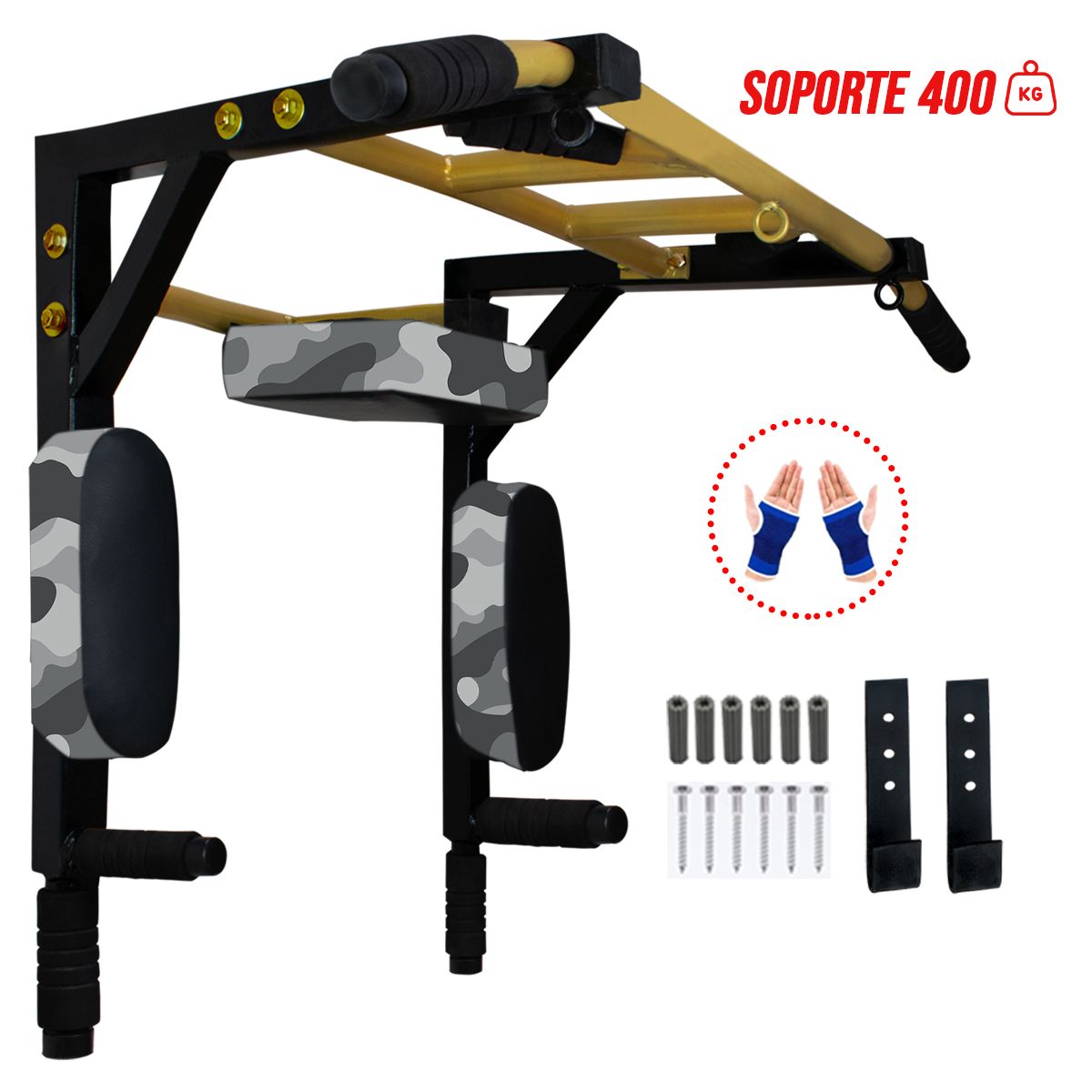 GENERICO - Barra Multifuncional 30 en 1 Sistema Multigrip + Guantes