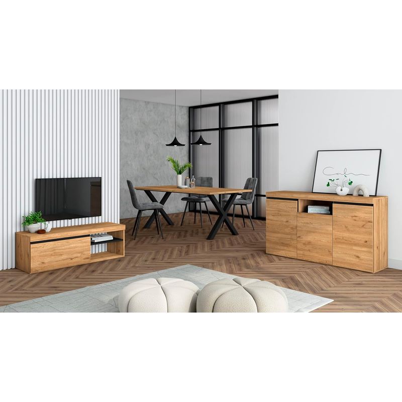 VENTITAS HOME - COMBO Mesa de TV 55° + Aparador Zephyr Color Panela