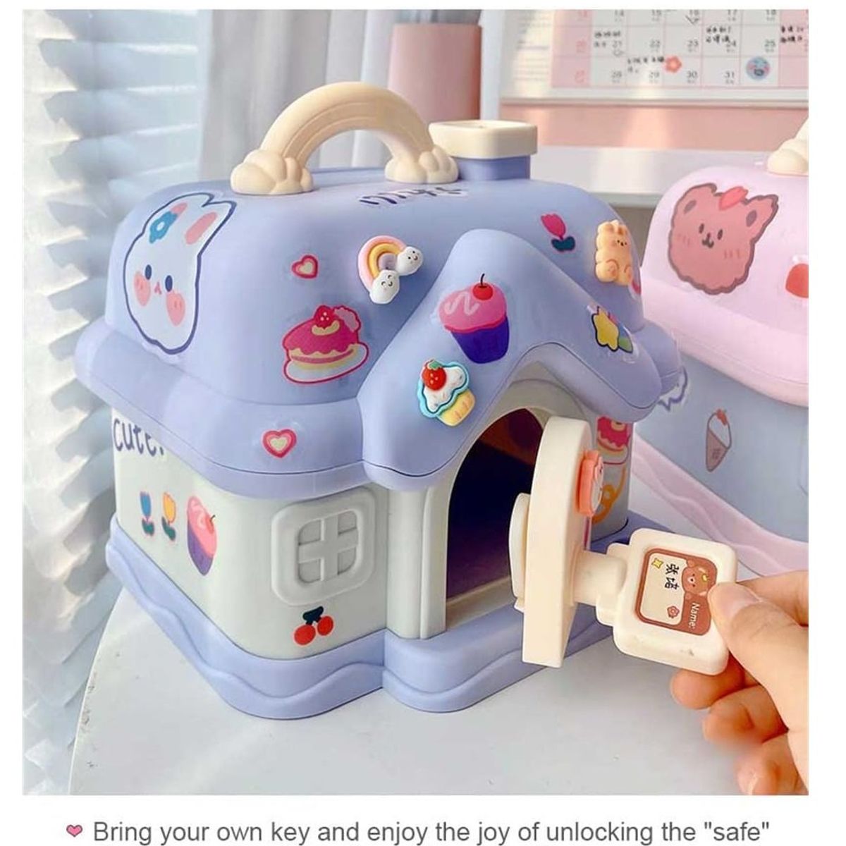 GENERICO - Alcancia Decorativa C Cerradura Modelo Casa Animada Regalo para Niños