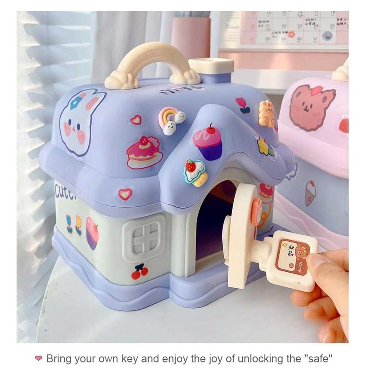 GENERICO - Alcancia Decorativa C Cerradura Modelo Casa Animada Regalo para Niños