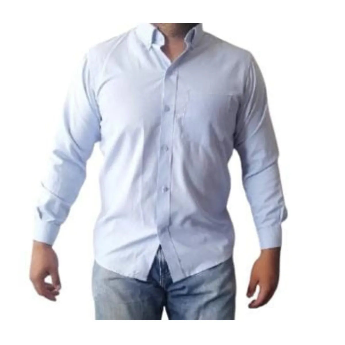 STEEL PRO - CAMISA OXFORD MANGA LARGA HOMBRE - CELESTE