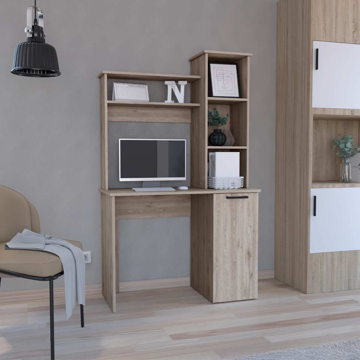 GENERICO - Escritorio Mila  Ceniza  - Envío Armado y Melamina 18mm