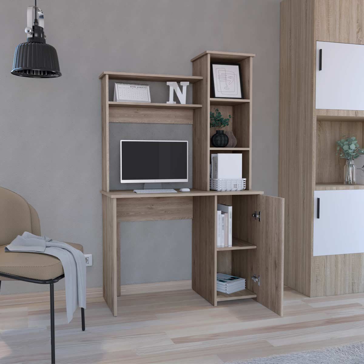 GENERICO - Escritorio Mila  Ceniza  - Envío Armado y Melamina 18mm