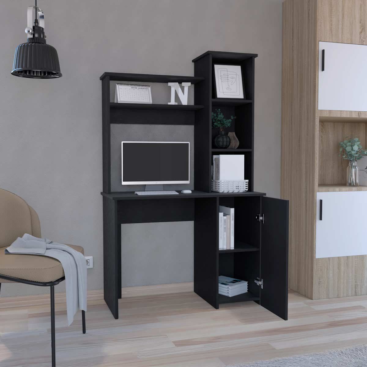 GENERICO - Escritorio Mila  Wengue Oscuro  - Envío Armado y Melamina 18mm