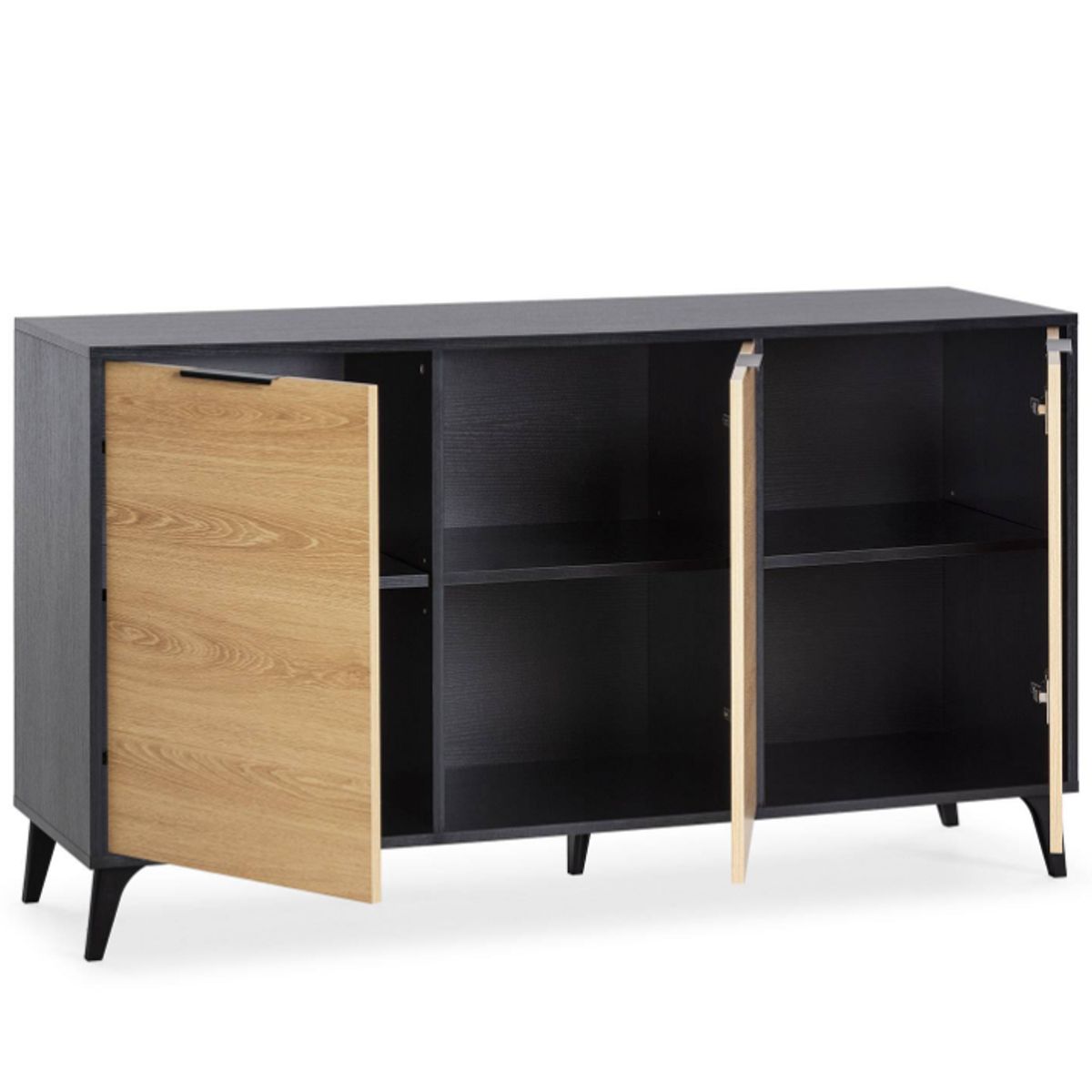 VENTITAS HOME - Combo Mesa de Tv 60” + Aparador Urano Negro y Rovere