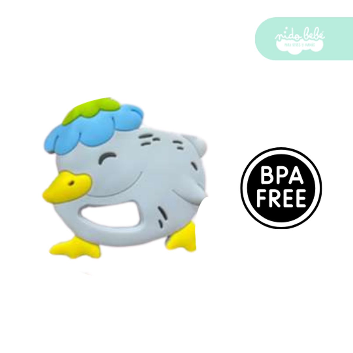 GENERICO - mordedor de silicona para bebé modelo pato plomo