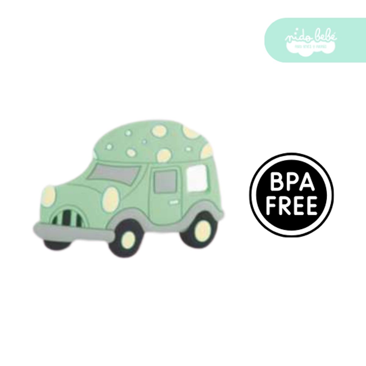 GENERICO - mordedor de silicona para bebé modelo carrito verde