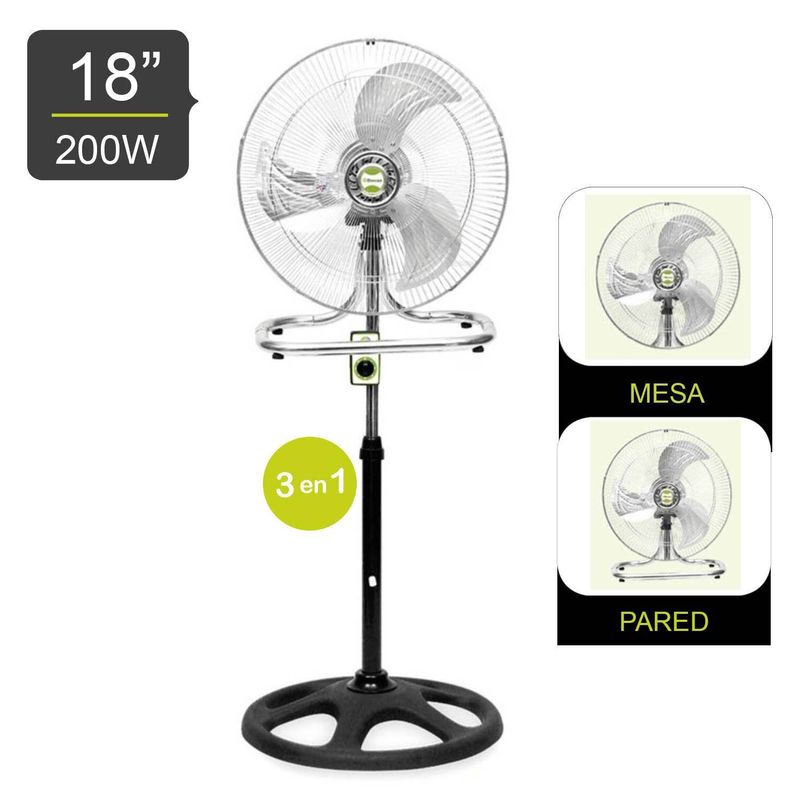 IMACO - Ventilador Imaco 3 en 1 de 18” Metálico FSM370 Negro