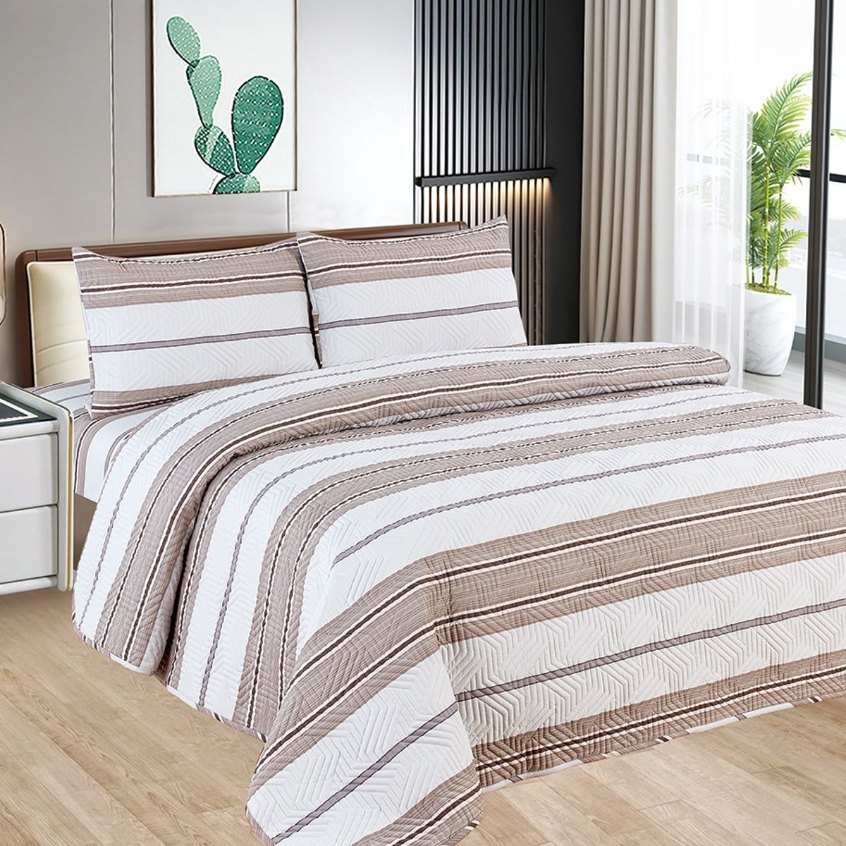 CASATEX - Cubrecama y Juego de Sábanas 2 Plz 100% Algodón - 5 Piezas