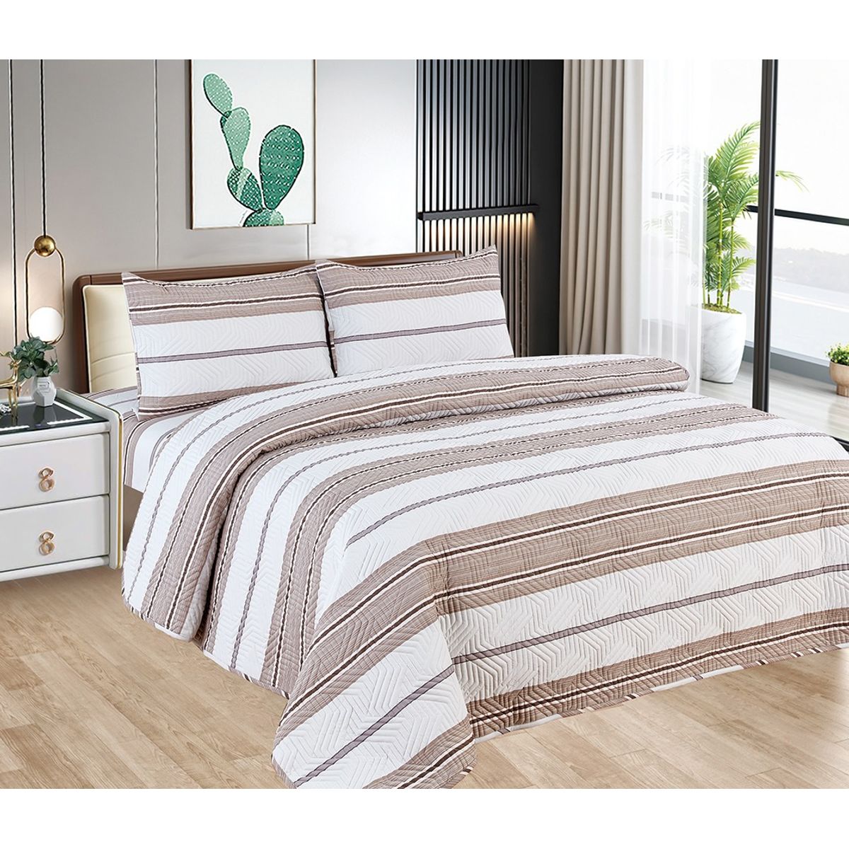 CASATEX - Cubrecama y Juego de Sábanas 2 Plz 100% Algodón - 5 Piezas