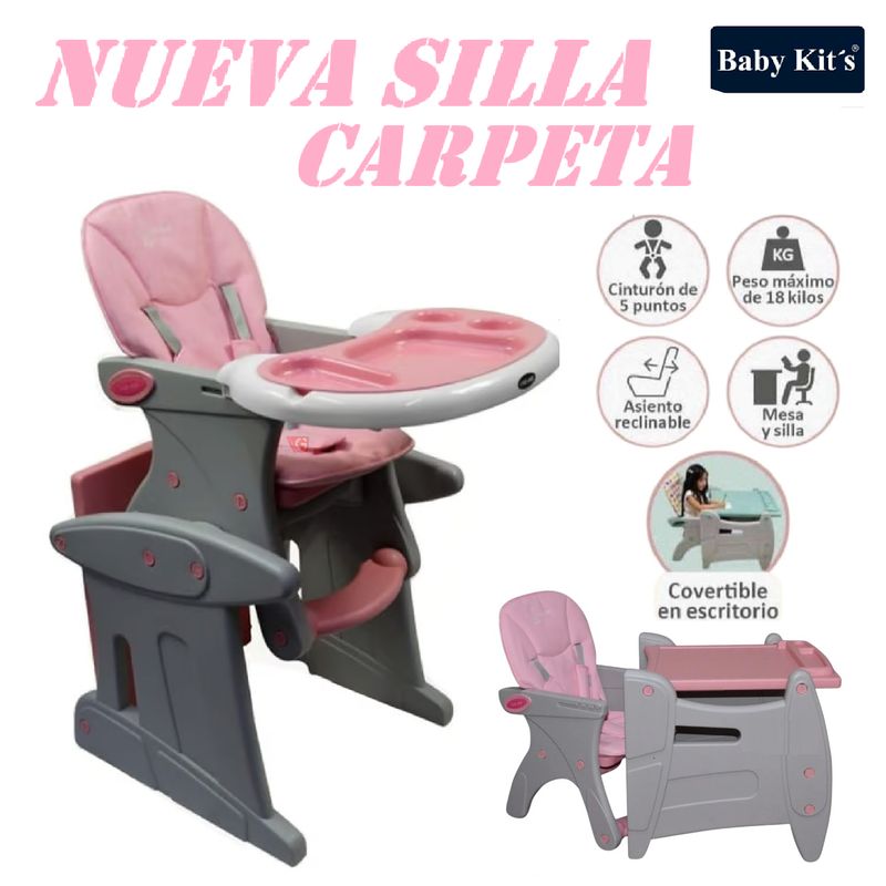 BABY KITS - Silla carpeta Baby Kits convertible en Escritorio -Rosa