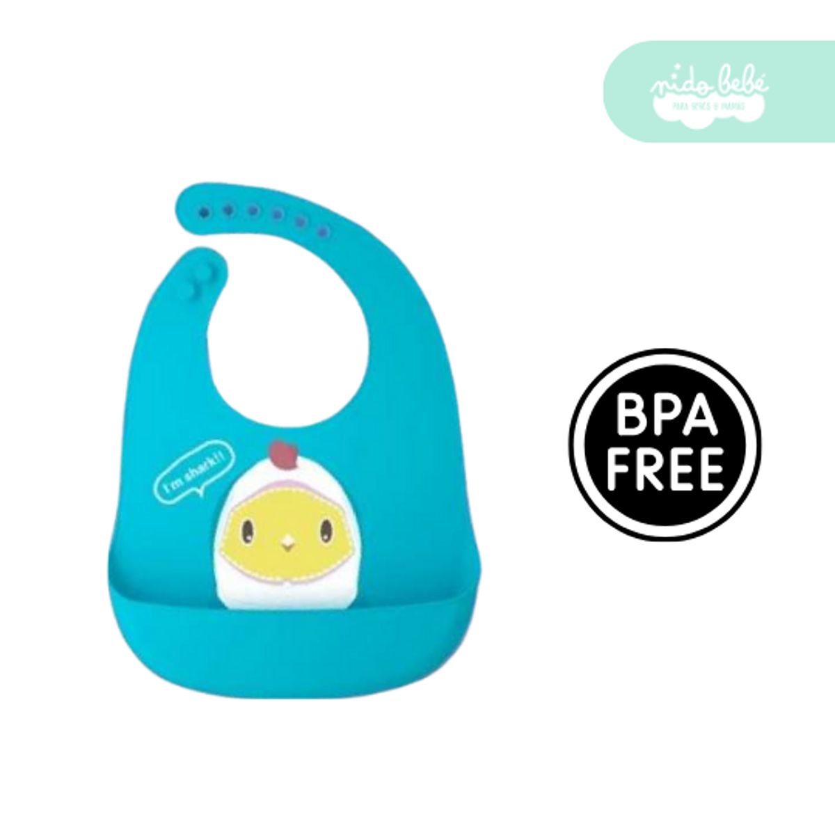 GENERICO - babero de silicona de bebe color azul