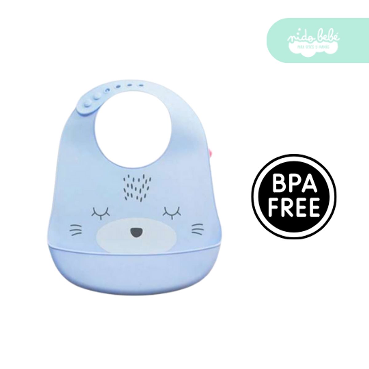 GENERICO - babero de silicona de bebe modelo osito color blue