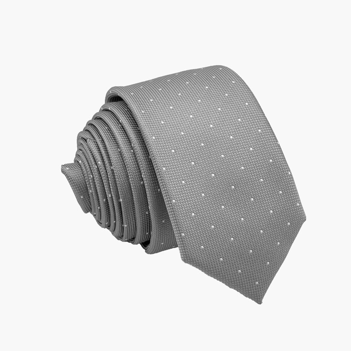 CHRISTIAN ARMAND - CORBATA SLIM FIT ESTAMPADA ESTILO PUNTOS CLASICA COLOR PLATA