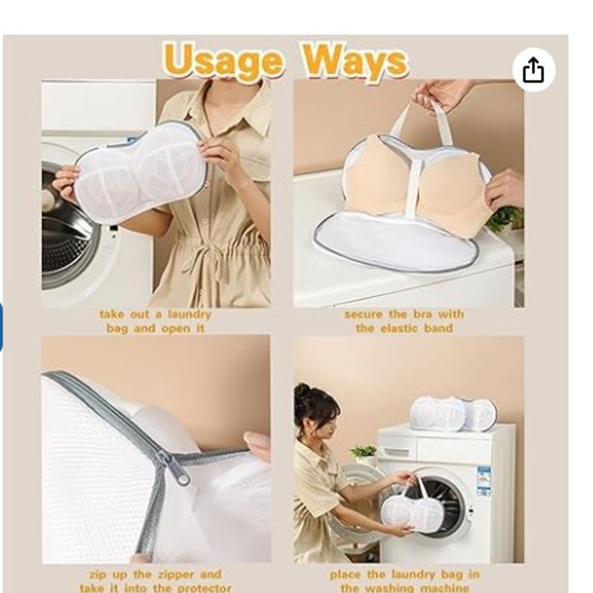 GENERICO - Malla Lavadora Bolsa De Lavado De Brasier Lavandería Bolsa