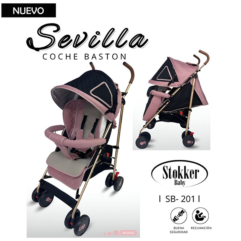 STOKKER BABY - Coche Bastón para Bebe Sevilla Rosado