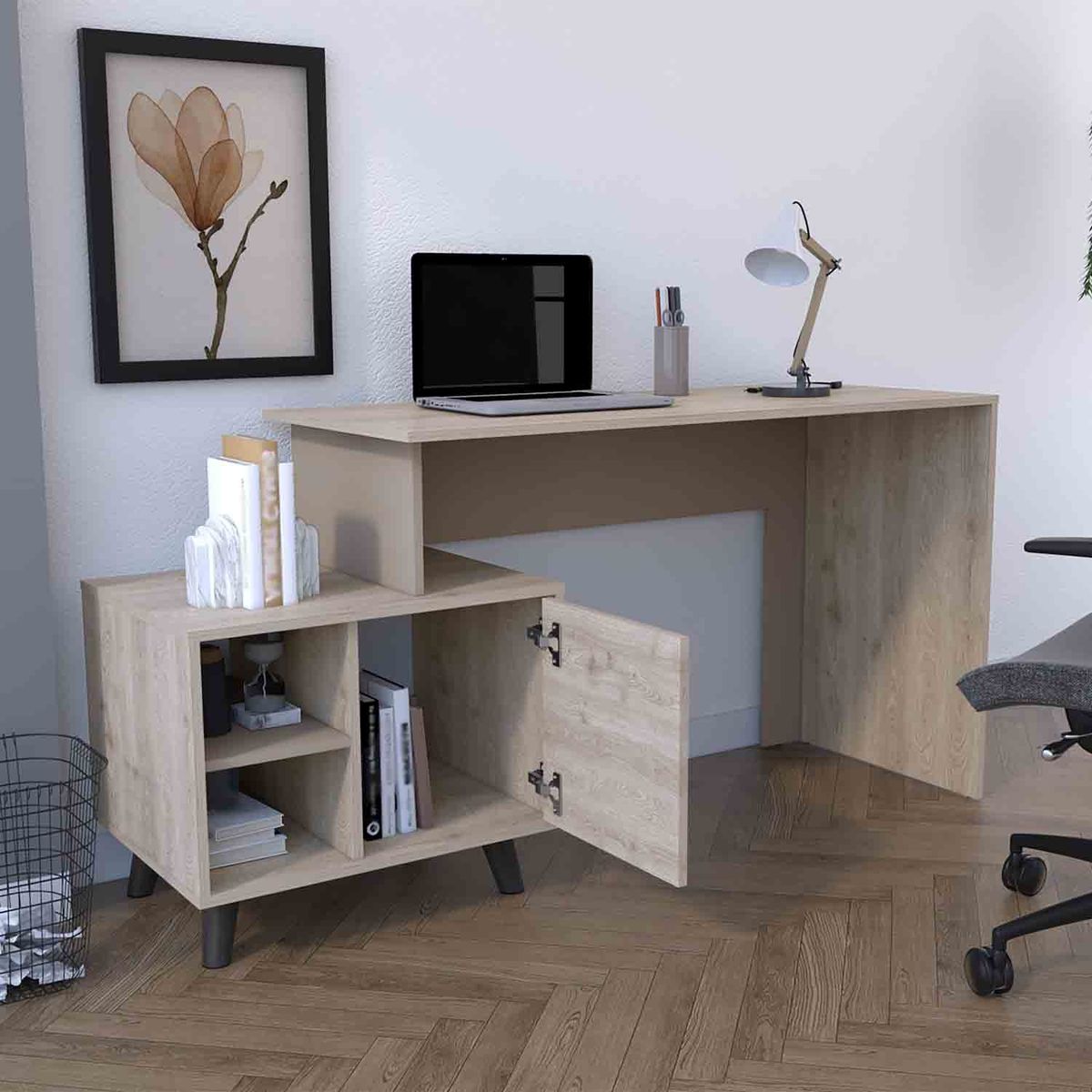 GENERICO - Escritorio Lumen  Ceniza-Taupe  - Envío Armado y Melamina 18mm