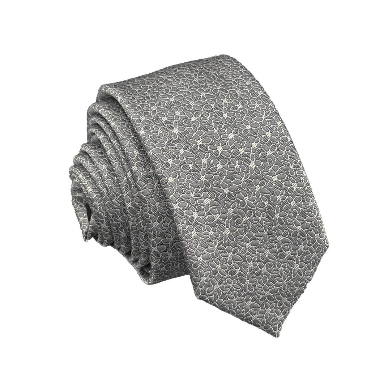 CHRISTIAN ARMAND - CORBATA SLIM FIT ESTAMPADO FLOREADO COLOR PLATA