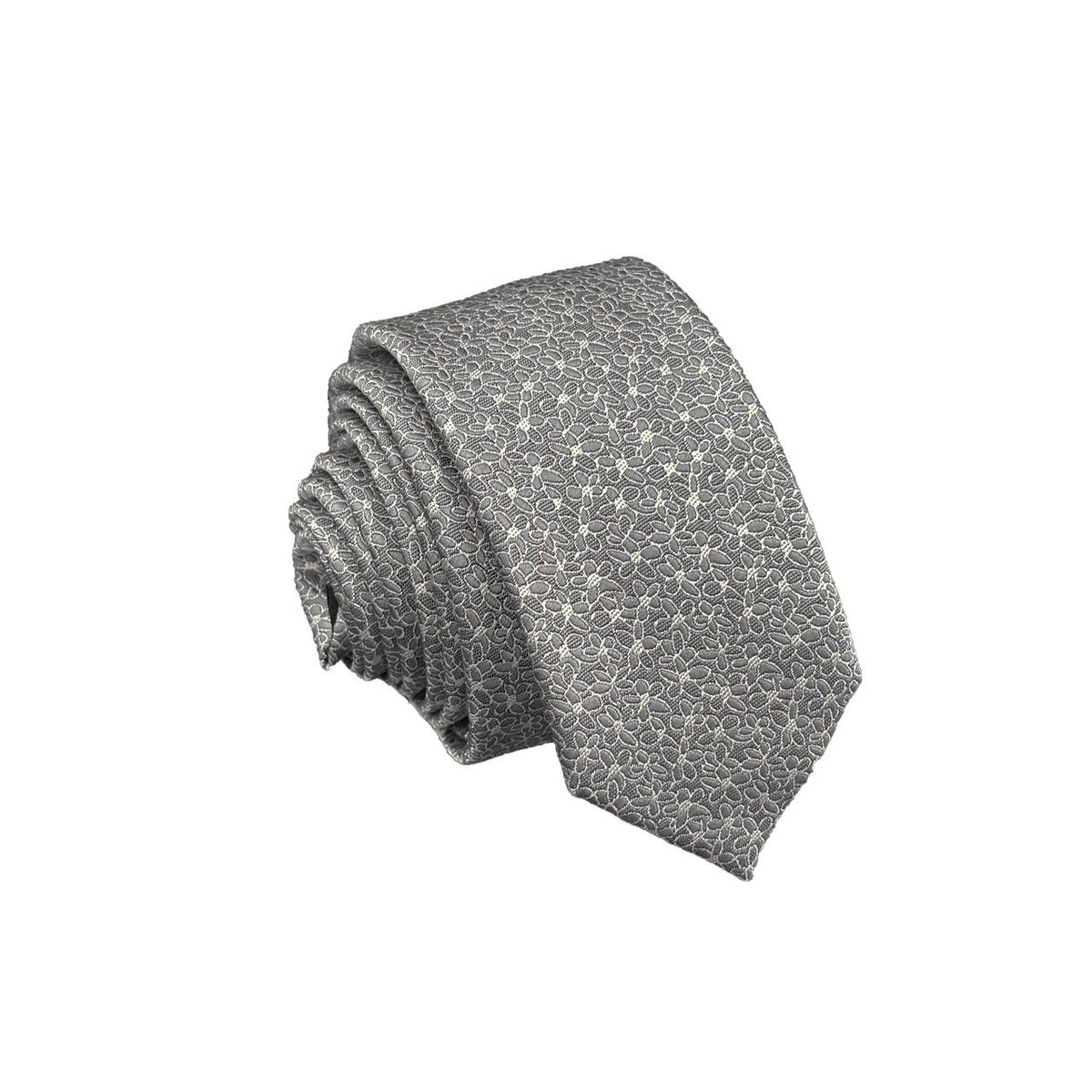 CHRISTIAN ARMAND - CORBATA SLIM FIT ESTAMPADO FLOREADO COLOR PLATA