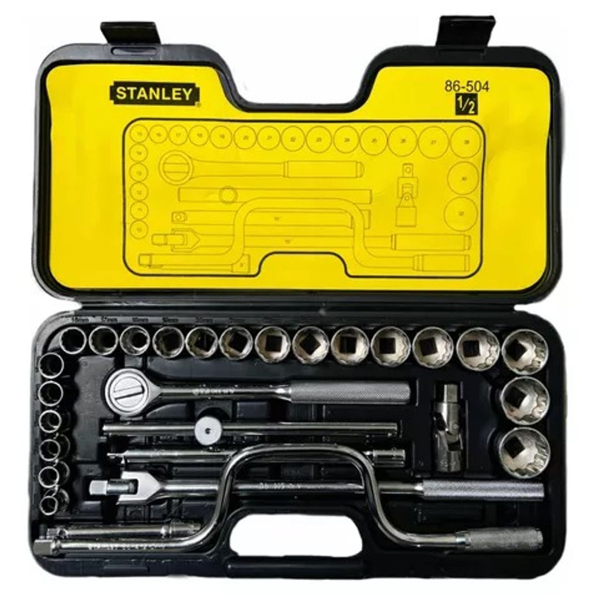 STANLEY - JUEGO DE DADOS EN MILIMETRICOS X 29 PCS DE 1/2"