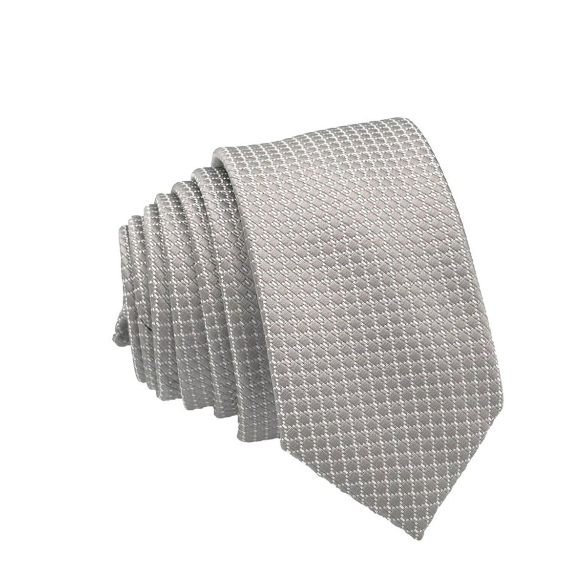 CHRISTIAN ARMAND - CORBATASLIM FIT ESTAMPADO DE MINI CUADROS COLOR PLATA