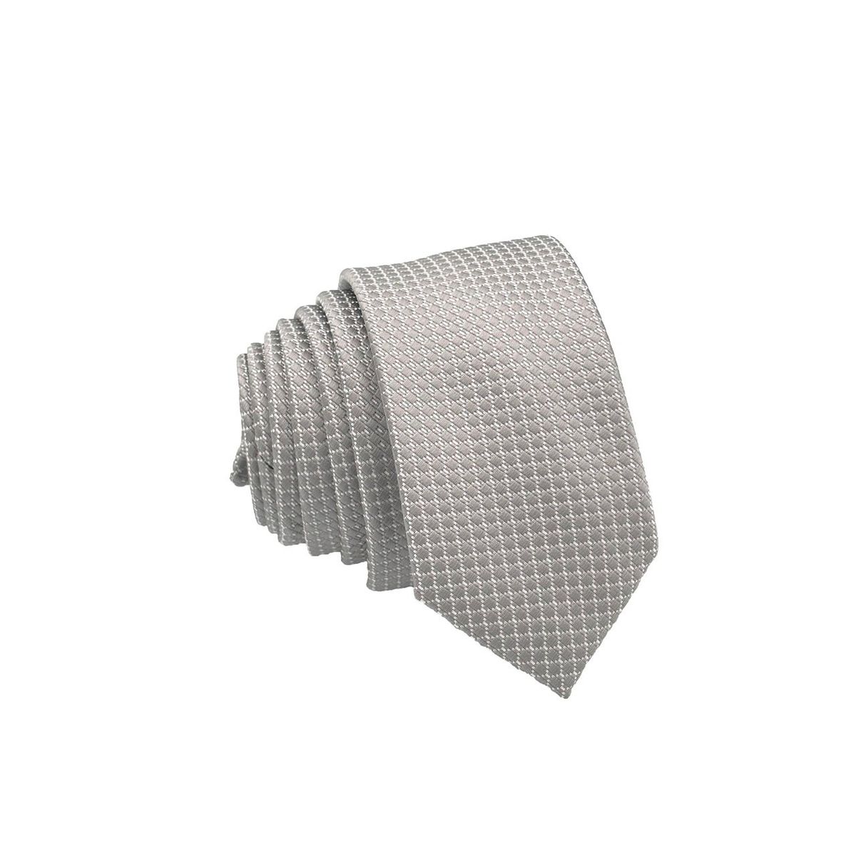 CHRISTIAN ARMAND - CORBATASLIM FIT ESTAMPADO DE MINI CUADROS COLOR PLATA