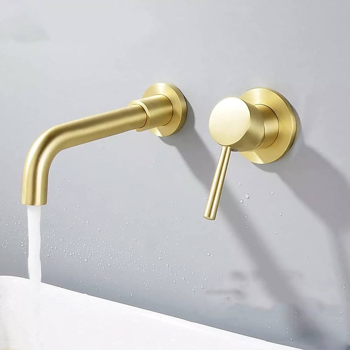 FRATELLI - MEZCLADORA MONOCOMANDO DE LAVATORIO A LA PARED DORADO 0030050420