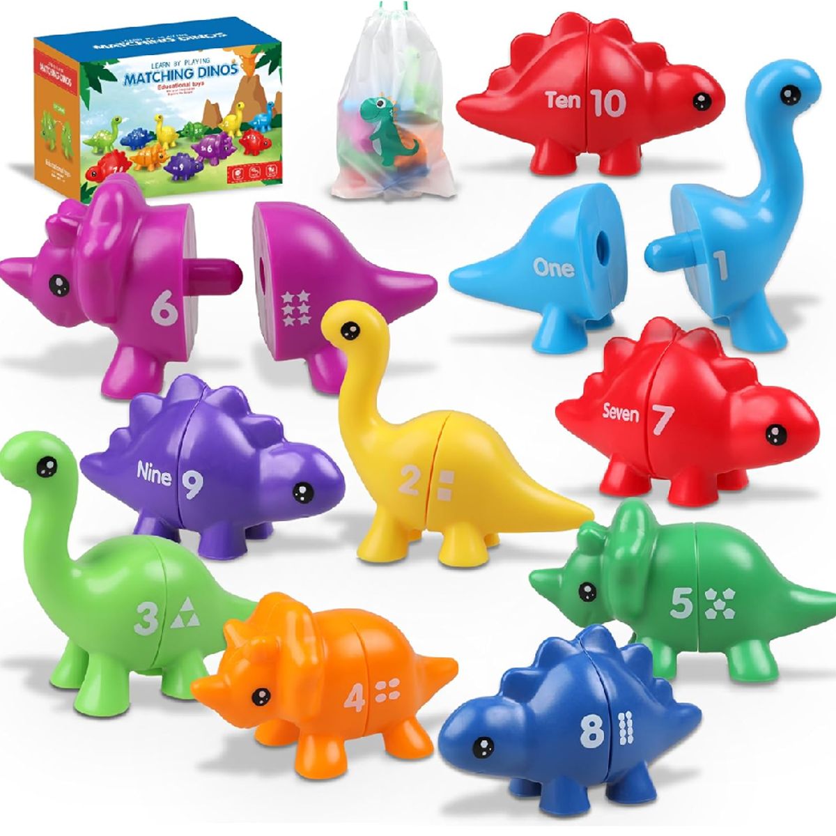 GENERICO - Juguete Matching Dinosaurios Letras