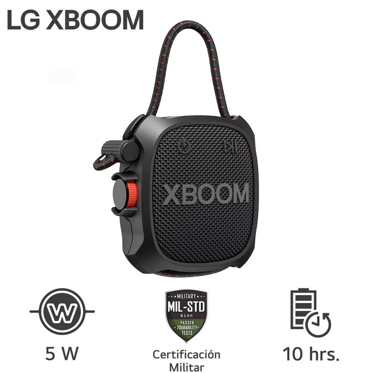 LG - BOCINA PORTATIL LG XBOOM XG2TBK BLUETOOTH IP67 10hrs NEGRO