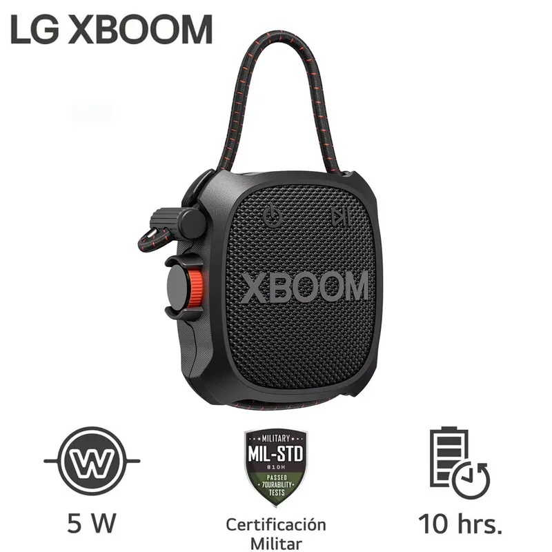 LG - BOCINA PORTATIL LG XBOOM XG2TBK BLUETOOTH IP67 10hrs NEGRO