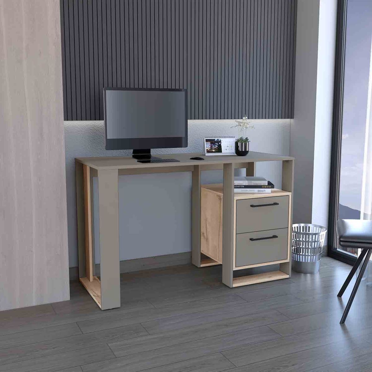 GENERICO - Escritorio Larisa  Duna-Taupe  - Envío Armado y Melamina 18mm