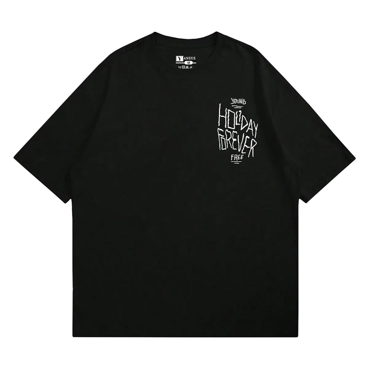 YANSUS - Polo Hombre Yansus Negro Estampado Holiday